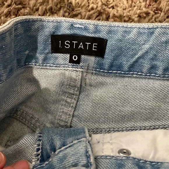 1.STATE distressed jean skirt - Picture 4 of 5